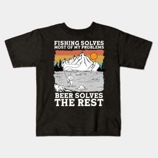 Fishing Solves Most Of My Problems Kids T-Shirt